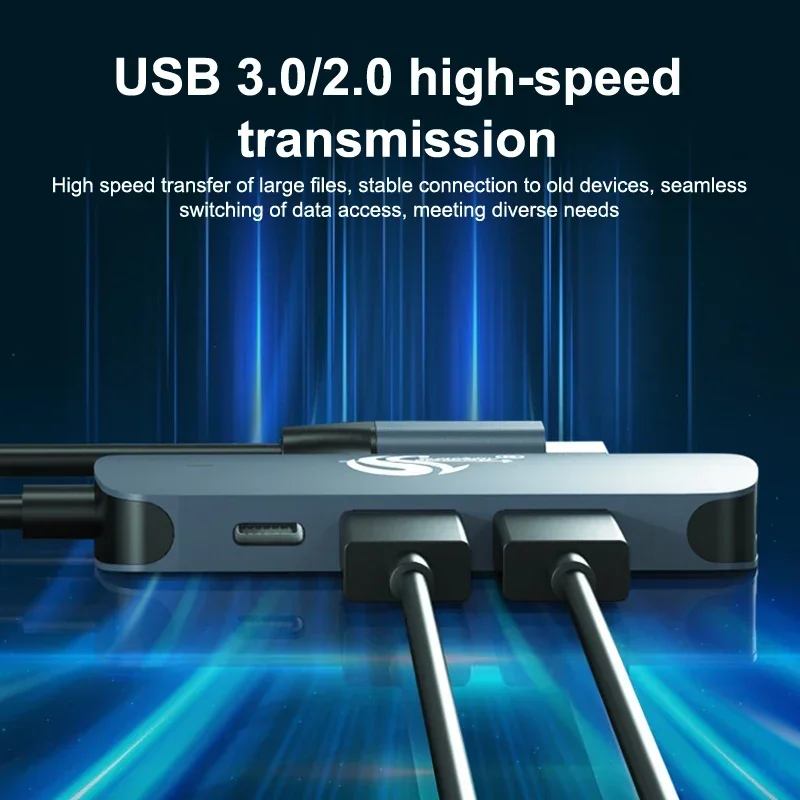 USB-концентратор 6 в 1, с разветвителем, устройство чтения карт памяти типа C, совместимая док-станция USB3.0, адаптер для ноутбука, SD TF для MacBook IPad