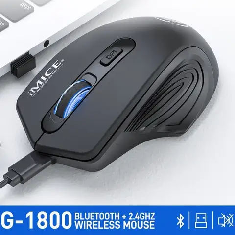 노트북 배터리 버전 4 키 USB 전송 10m 무선 게임 마우스를 위한 IMICE G-1800 2.4Ghz 침묵하는 마우스 1600DPI