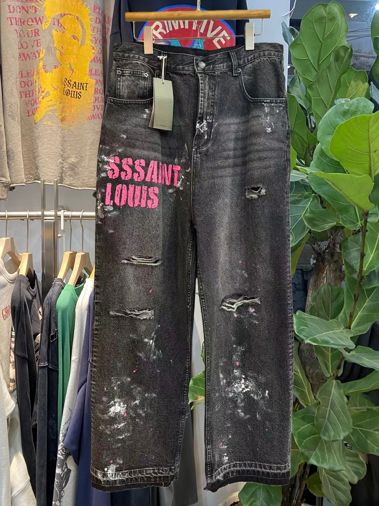 

Прямые джинсы в американском стиле ретро с буквенным логотипом и отверстием, свободный крой со средней талией, синие джинсовые мужские зимние джинсы Street Sle