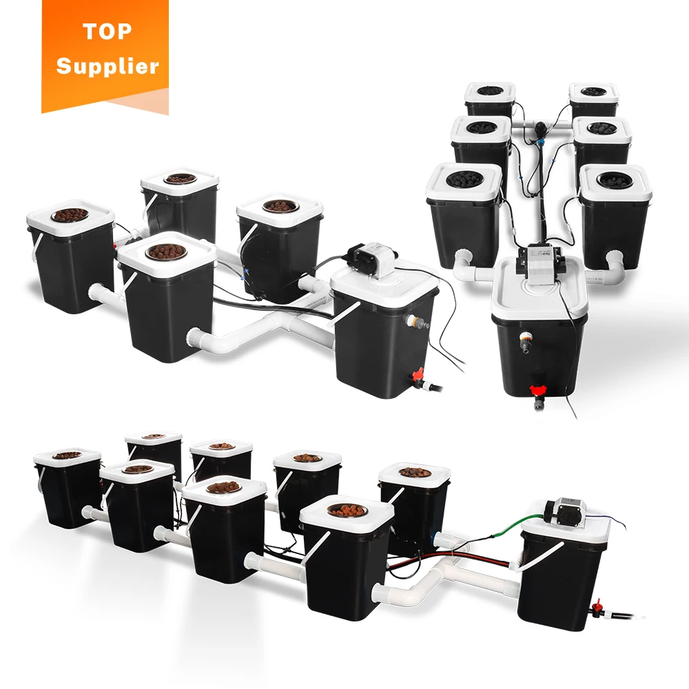 SunPlus Neue Tiefenwasserkultur 5 Gallonen 4 6 8 10 12 Site Bubble Flow Buckets DWC RDWC Hydroponic Growing System Kits