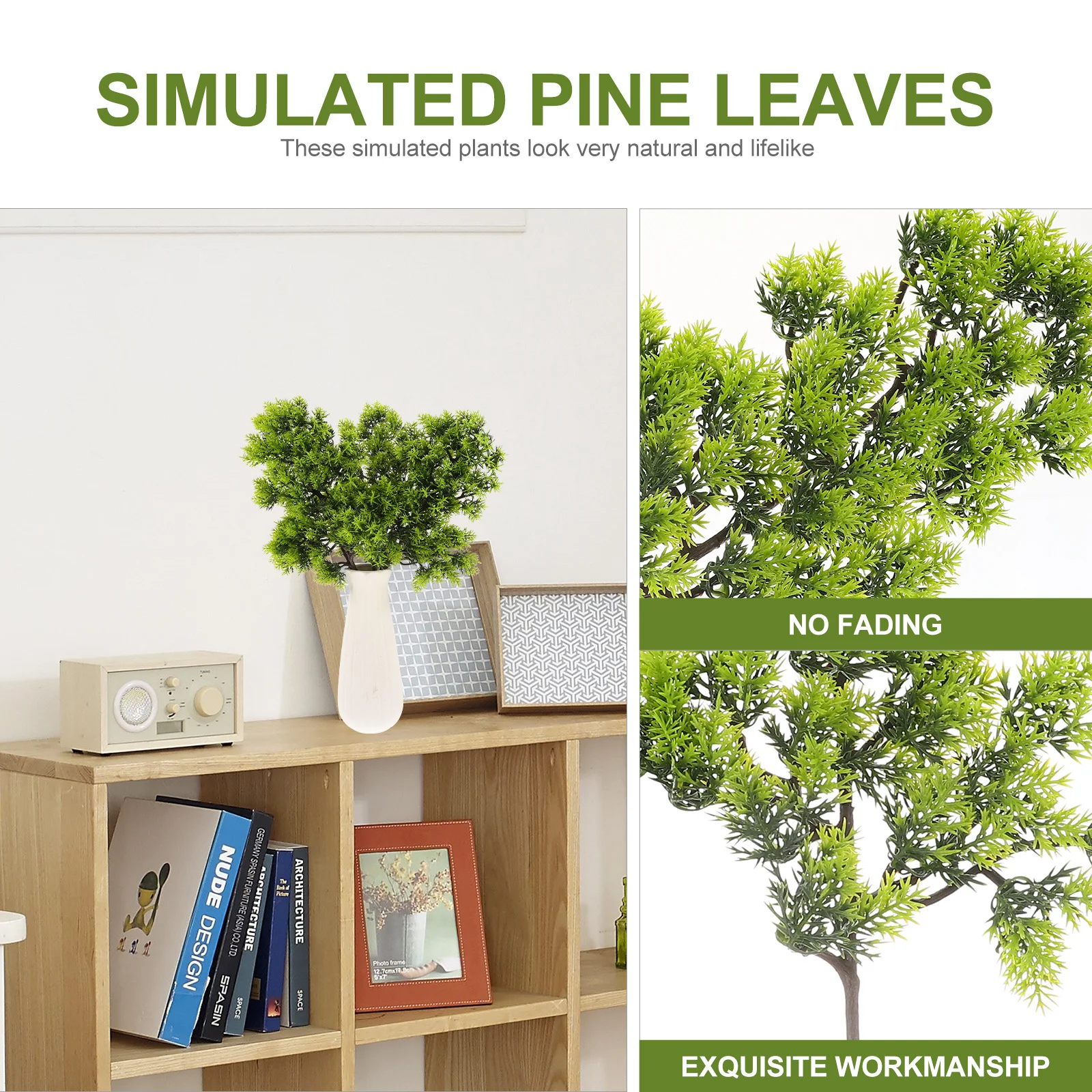 

5Pcs Simulated Pine Branches Artificial Pine Needles Xmas Party Decoration Green Leaves Christmas Wreath Adornment Home Decor