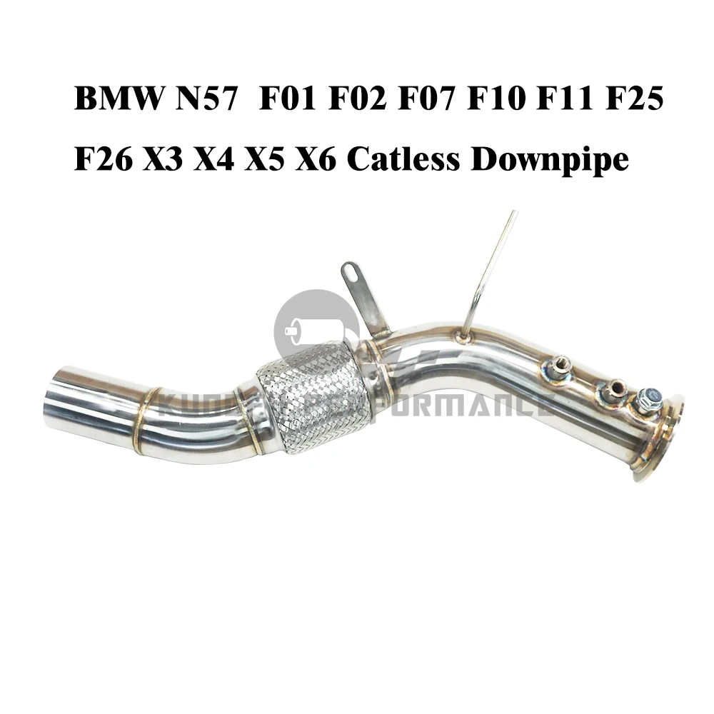 KUNGFU PERFORMANCE SS304 Catless B M W N57 330D 525D 740D X3 X4 X5 X6 Catless Downpipe E F Chassis