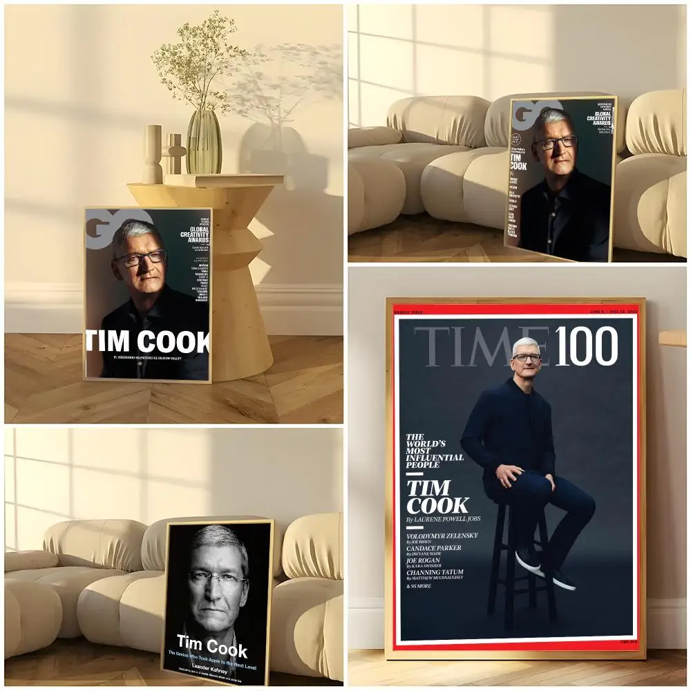 Tim Cook Apple CEO Tech Visionary Painting Calligraphy Scandi minimalist Nursery print painting effect