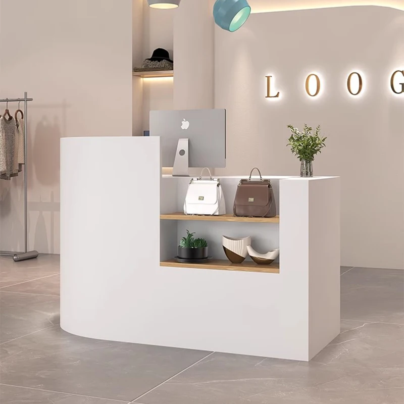 

Bar White Reception Desks Modern Beauty Shop Luxury Hotel Restaurant Display Reception Desks Organizers Bureau Trendy Furniture
