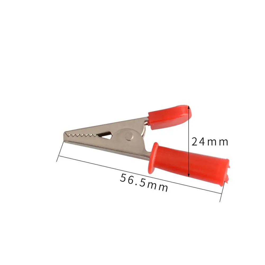 10Pcs Professional Crocodile Test Clamps Lightweight Sturdy Teeth Easy Connect Alligator Clips for Electricity Testing Cable
