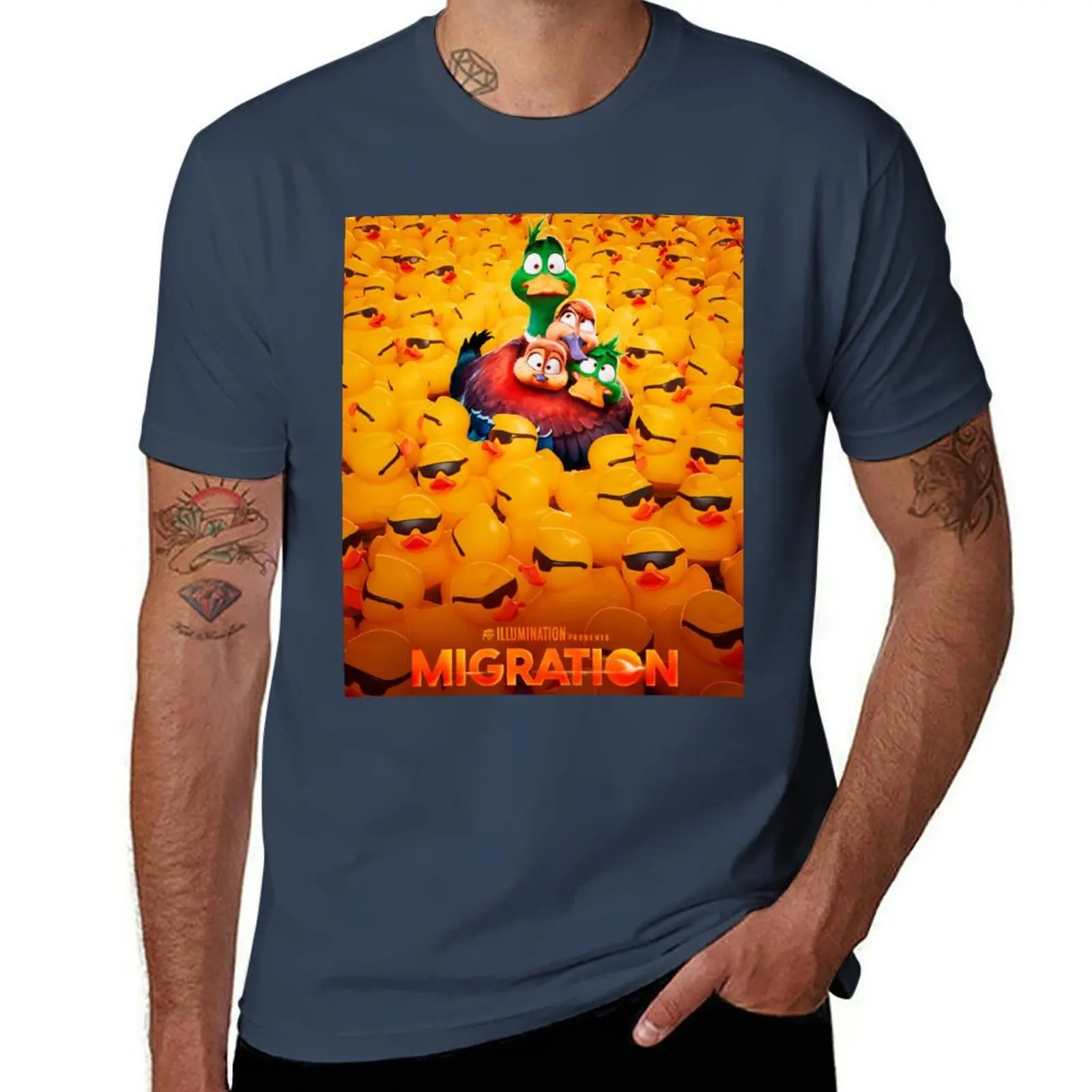 

Migration T-Shirt black cotton t-shirt plain for man package t shirts for man cotton funny T-Shirt