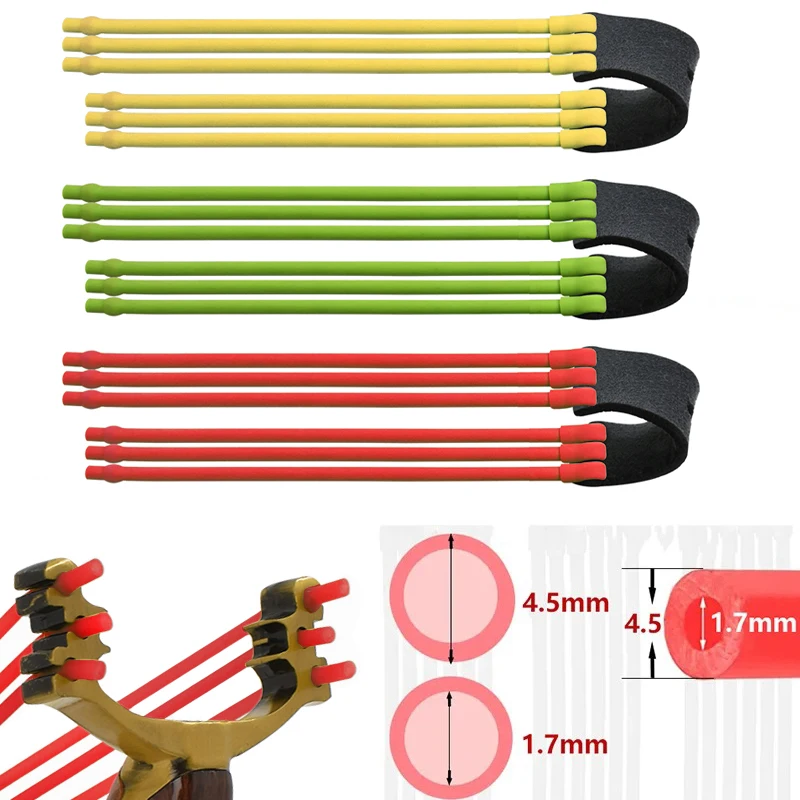 Elastici speciali per fionde pieghevoli, 1745 elastici da caccia a tre clip e elastici professionali per tiro all'aperto
