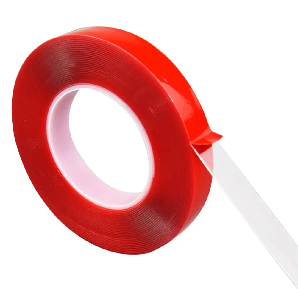 300CM Double Sided Tape 8mm Width Transparent Red Film No Traces Wall Sticker Waterproof Adhesive Glue Tapes