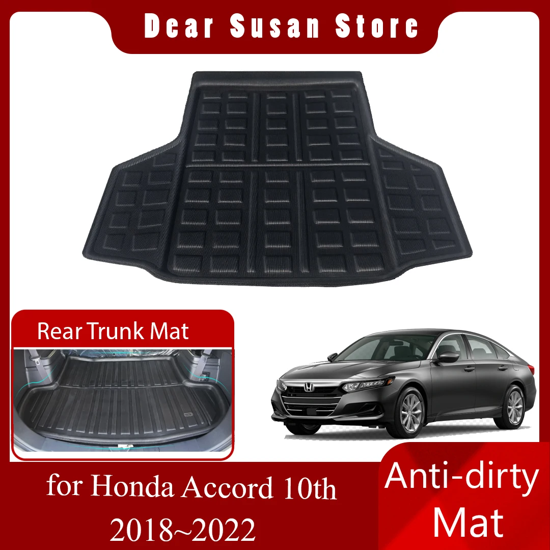 Rear Trunk Mat for Honda Accord 10th CV LX EX-L Sport Hybrid 2018~2022 Tray Liner Floor Pad Space Boot Carg Cover Accessories