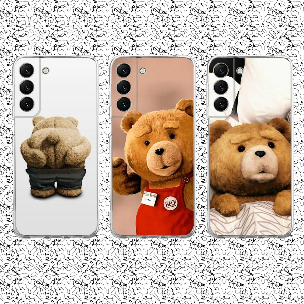 Cute T-Teds Bear Phone Case Silicone For Samsung S30,S23,21,22,20 Ultra,S20 FE lite,S10,9,PIus Note20ultra Cover Clear