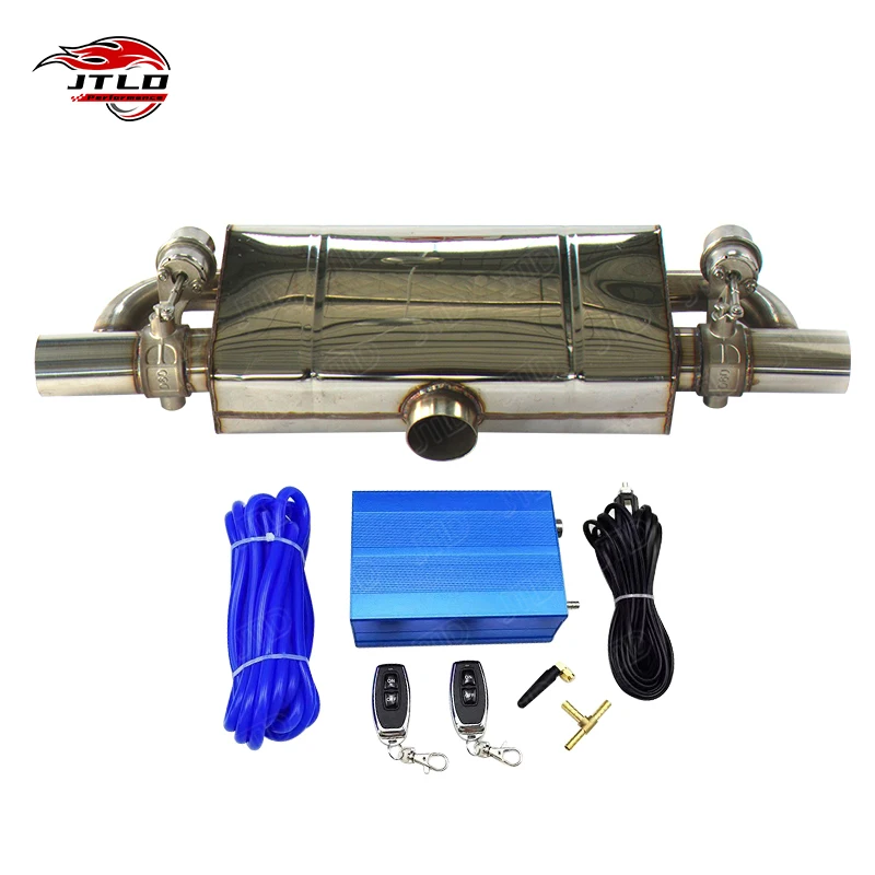 

Wholesale 3 Inch 201 Stainless Steel Exhaust Muffler With Single Inlet And Dual Outlet Valve Cutout Remote Controller