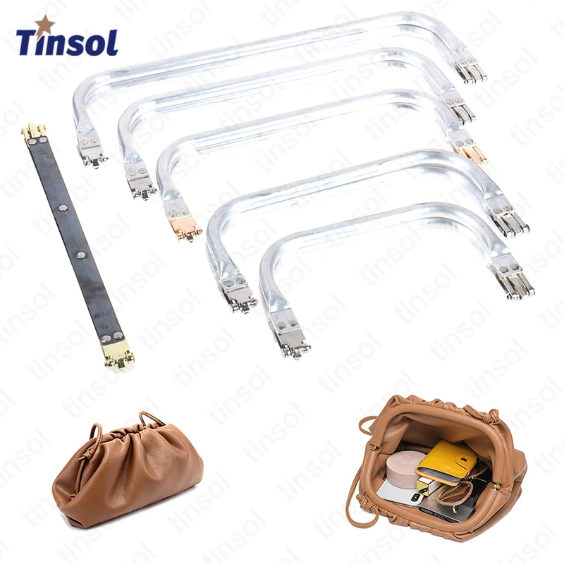 TINSOL Woman Doctor Purse Frame Metal Aluminium Tube Frame Clutch Bag Handle Replacement Bag Parts for DIY Sewing Craft Hardware