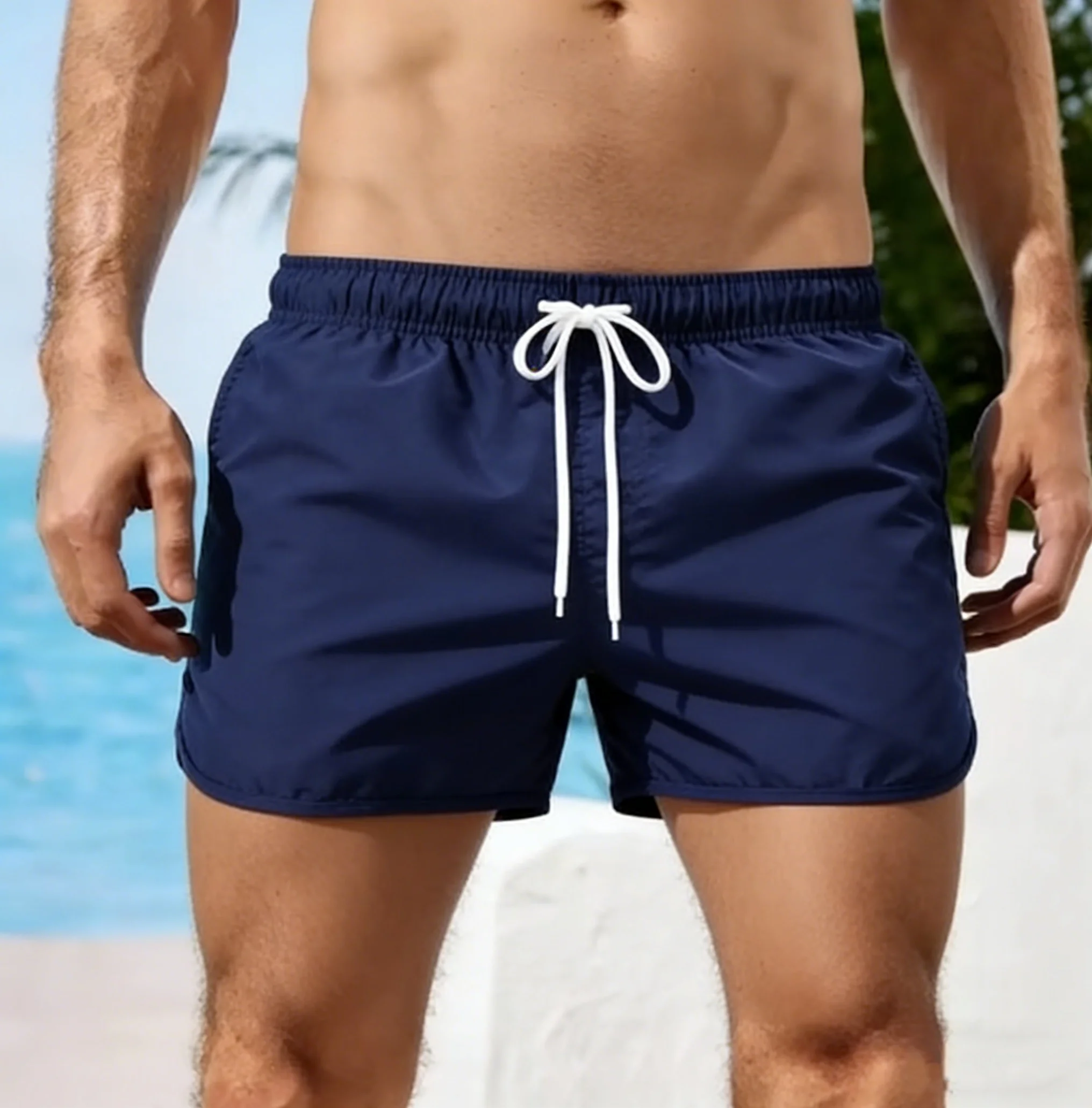 Men's Swim Shorts Swim Trunks Quick Dry Board Shorts Bathing Suit Breathable Drawstring With Pockets for Surfing Beach Summer
