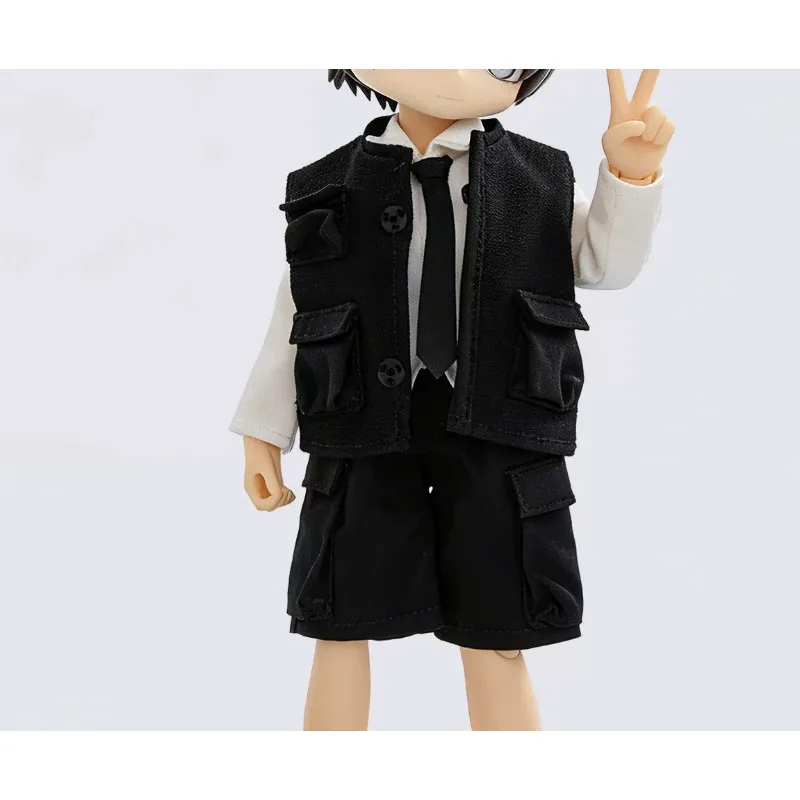 

1/12 Scale Male Soldier Black Khaki Orange Vest White Shirt Black Shorts Clothes Model for 6 Inch Toy Figures Decoration