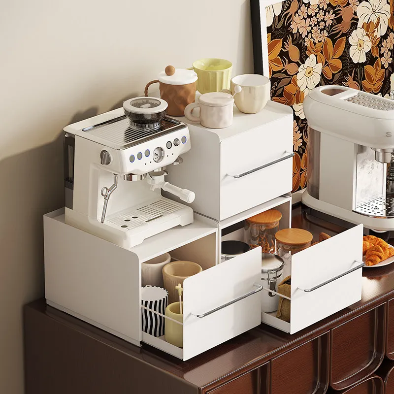 Desktop Storage Drawer Cabinet Track Locker Cup Bar Coffee Machine Shelf Crack Shelves Living Room Cabinets Home Furniture