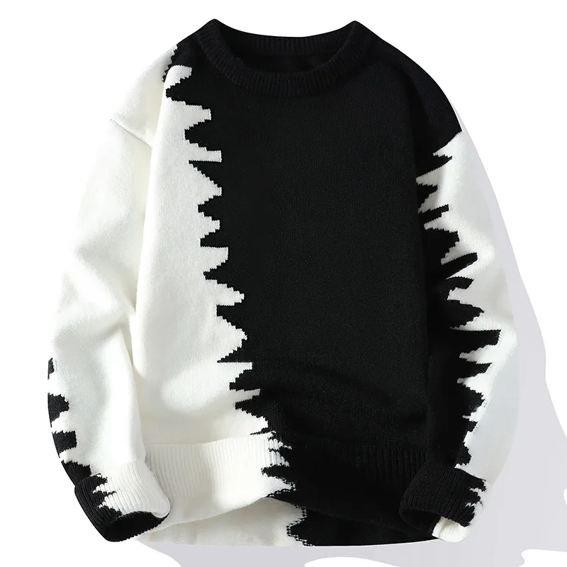 

Europe America Men's fashion Trend Knitwear Autumn and Winter Round Neck Warm Sweater