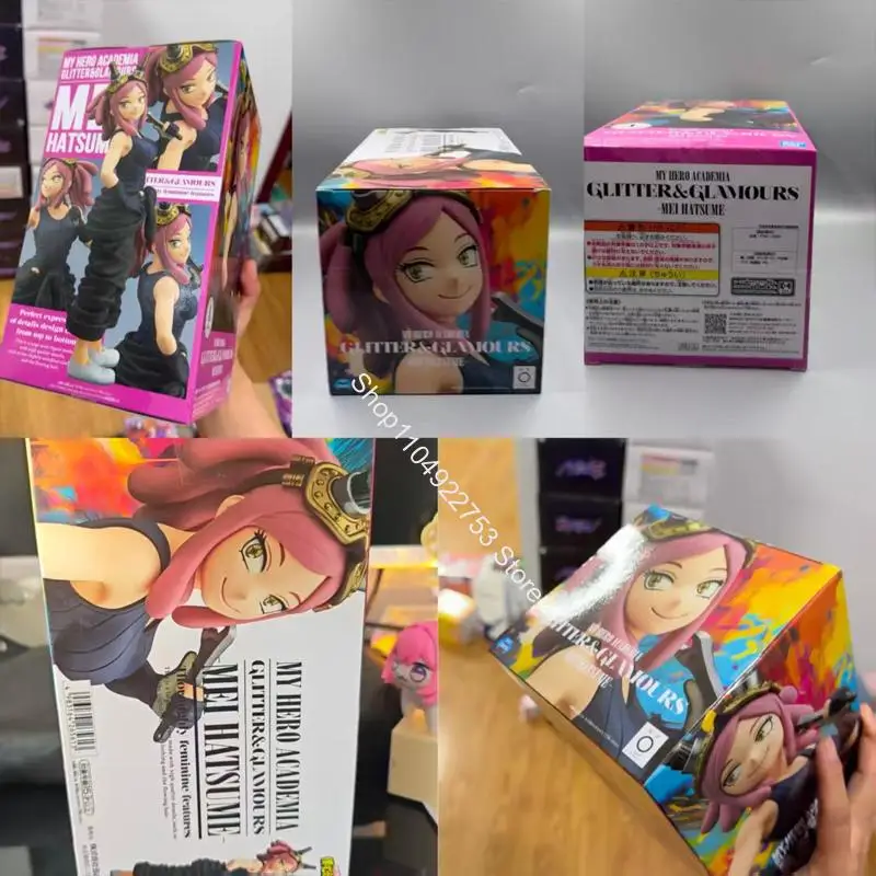 

BANDAI NAMCO BANPRESTO My Hero Academia GLITTER GLAMOURS Mei Hatsume ПВХ 21 см Аниме Фигурка Модель в наличии Оригинальные праздничные подарки
