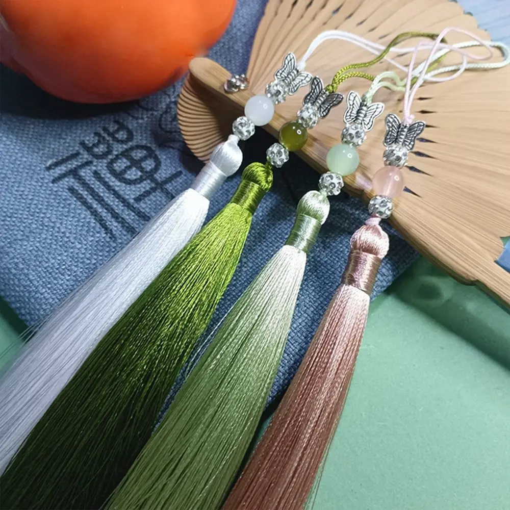 Llavero marcapáginas de la suerte con borlas, manualidades DIY, borla de bendición, llavero de coche, cordón, colgante para teléfono, cadena, fabricación de joyas