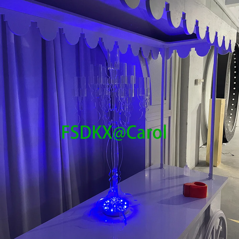 Imagem -05 - Candelabro Claro para Decoração de Mesa Suprimentos Incríveis do Casamento Peça Central