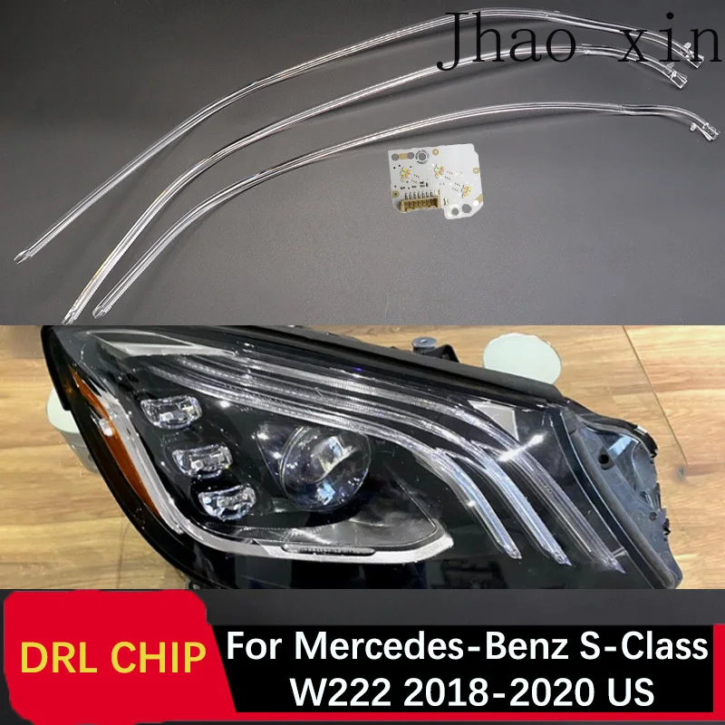 Auto-Scheinwerfer DRL CHIP Lampenröhre für Mercedes-Benz S-Klasse W222 2018-2020 US-Version Weißlicht-Vorschaltgerät Angel Eye Leiterplatte