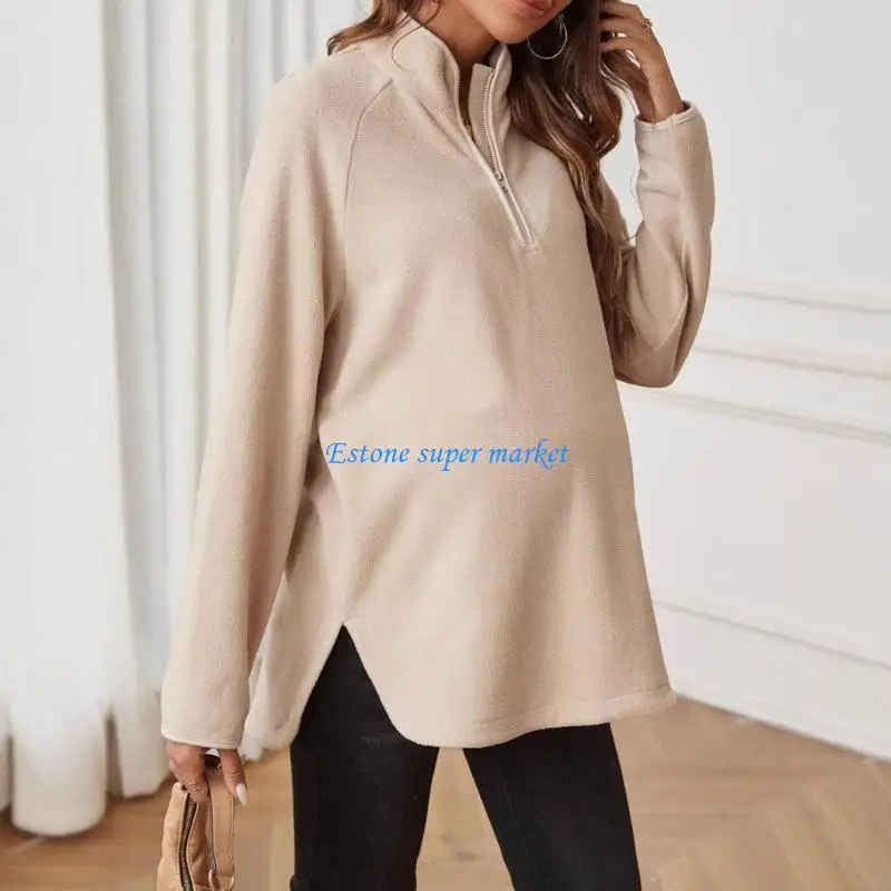 090B Hoodie Front Zipper Design Soft Polyester Spandex Fabric Winter Wear