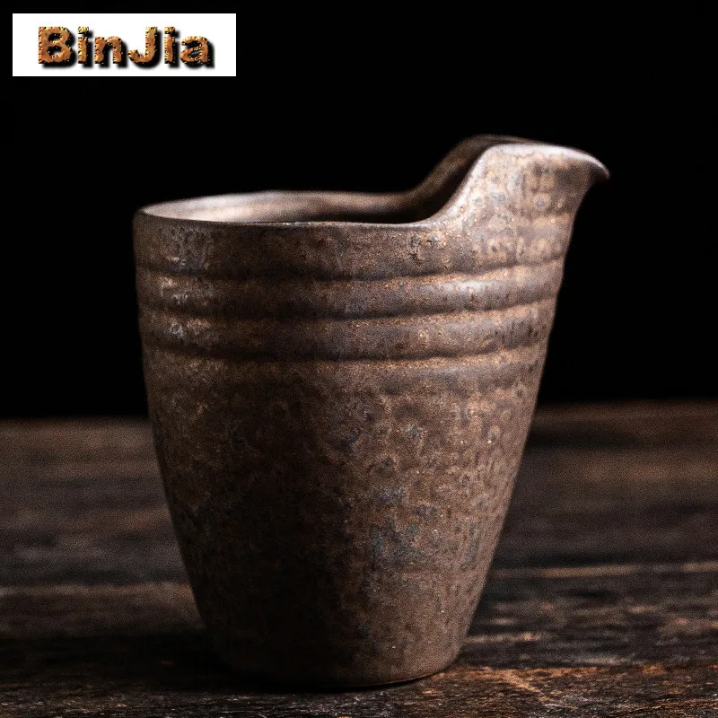

Gilt Iron Glaze Coarse Pottery Tea Pitcher Pour Tea Cha Hai Dispenser Justice Cup Fair Mug Tea Ceremony Decoration Accessories