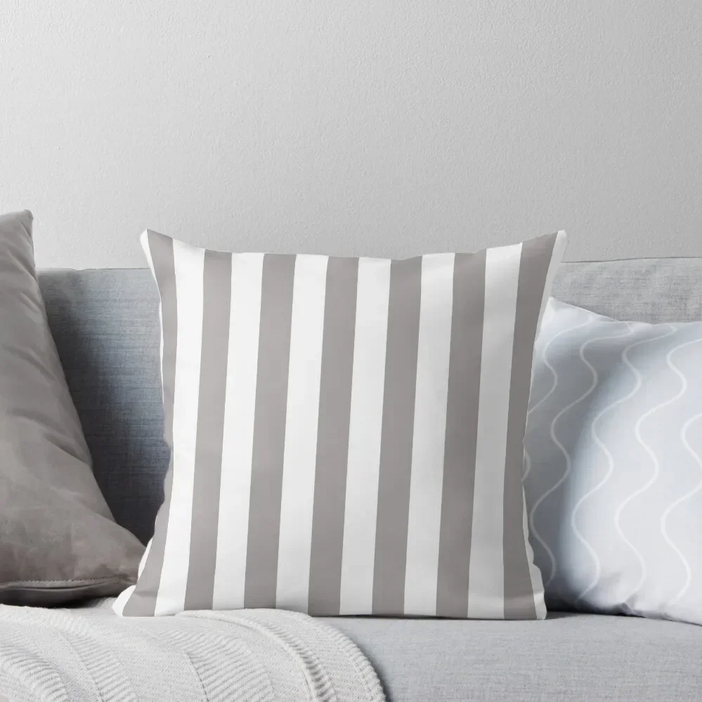 

Cabana Stripe Grey and White Pattern Throw Pillow Christmas Pillow pillowcases for sofa cushions Cushions pillow