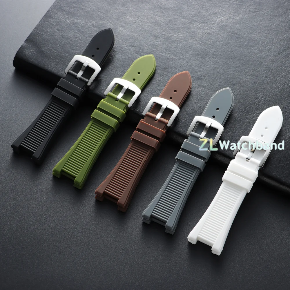 Waterproof Silicone Strap for Patek Philippe Nautilus 5711 5726 5712 Series 25*13mm Rubber Watchband Concave Interface Bracelet