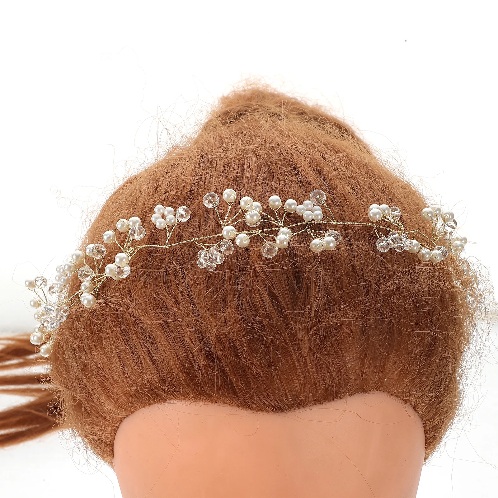 

Elegant Pearl Hairband Wedding Headpiece Beaded Headband For Women Party Cosplay Festival Costume Embellished Headdress