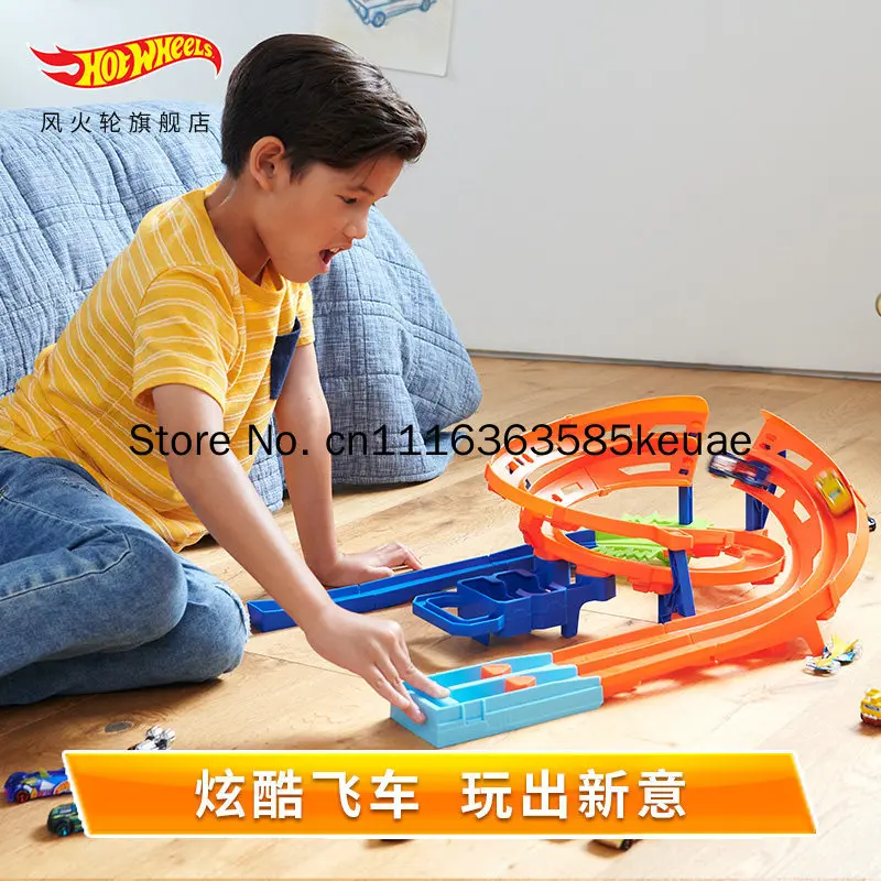Hot Genuine Hot Wheels Looping Race Track Set Spiral Stunt Racing Play Set Vehicle Track Model Kit Htk17 Birthday Gift In Stock