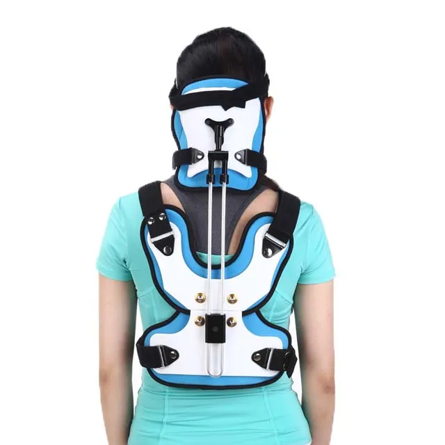 Adjustable Thoracic Cervical Fracture Correction Brace for Adults Head Neck Chest Back Support for Physical Therapy