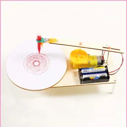 Drawing Robot DIY Educational Wooden Electric Plotter Kit Model Automatic Painting Science Electronics Kit Experiment