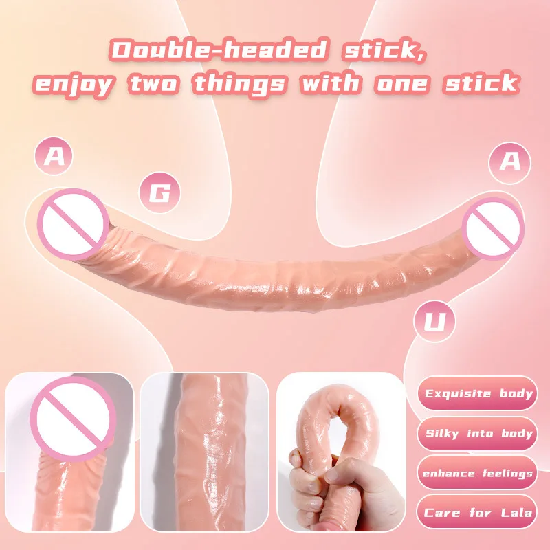 

Realistic Double-Ended Dildo Vibrator Set for Penetration Play, Lesbian Couples favored Sex Toy with Soft Flesh-like Texture