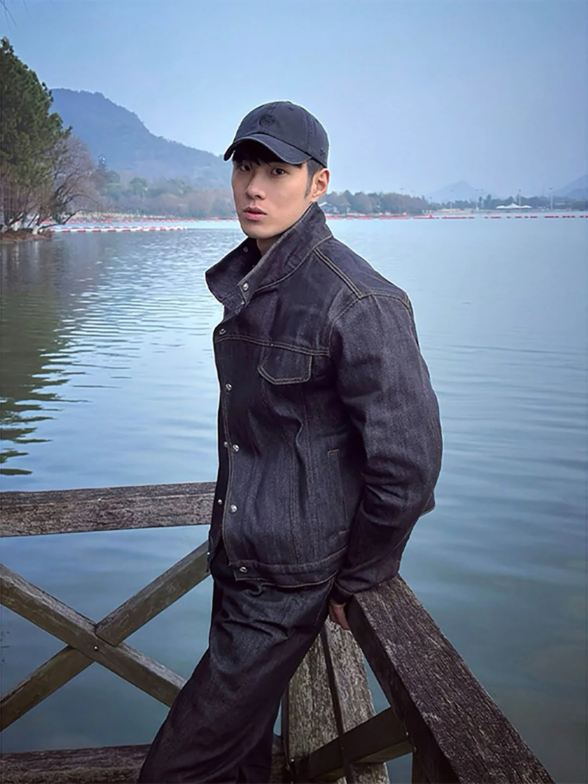 Black Original Denim Slant Collar Jeans Jacket Men's Fashion Autumn American Retro CleanFit Short Wide Hard Workwear Jacket