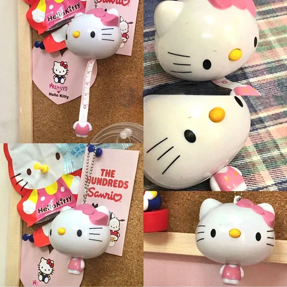 Hello Kitty Sanrio Anime Tape Measure Kawaii Student Girl Heart Mini Measurement Bust Waist Hips Soft Measuring Telescopic Ruler