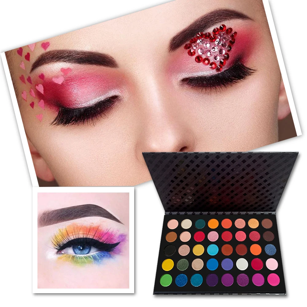 VERONNI 40-Color Dark Palette – Matte & Shimmer, Deep Shades, Buildable Color, Crease-Resistant, Long-Lasting for Dramatic Looks
