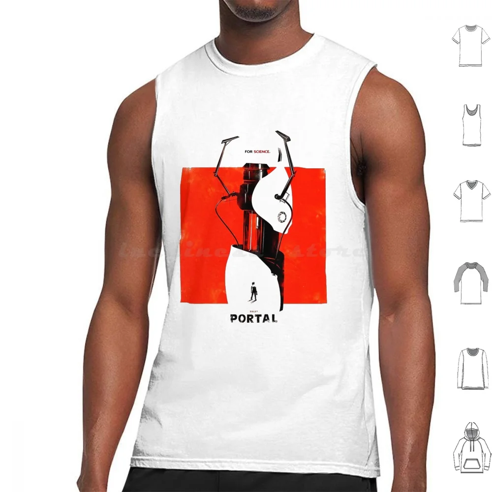 For Science Tank Tops Vest Sleeveless Portal Aperture Portal 2 Aperture Science Science Aperture Glados Valve Gaming Half Life