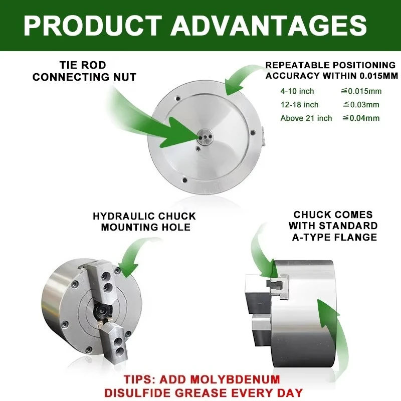 CNC Machine Tools Accessories 2- Jaw Chuck Solid Pneumatic Wood Lathe Chuck Mini Drill