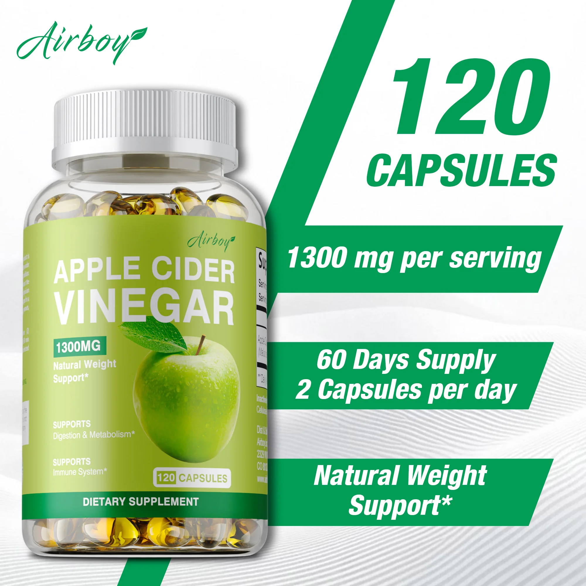 Apple Cider Vinegar - Cleansing, Reduces Anxiety & Stress, Weight Management, Promotes Cardiovascular & Digestive Health