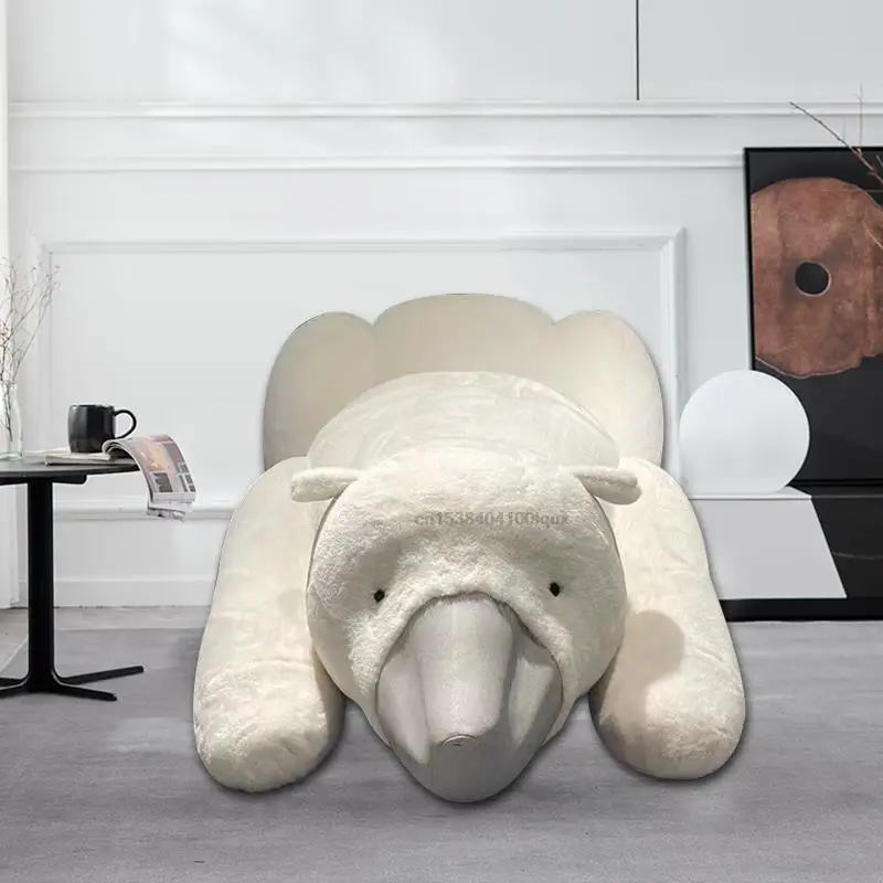 Lazy Polar Bear Sofa Italian Creative Living Room Leisure Sofa White Animal Child Seat Single Light Luxury Chair Household