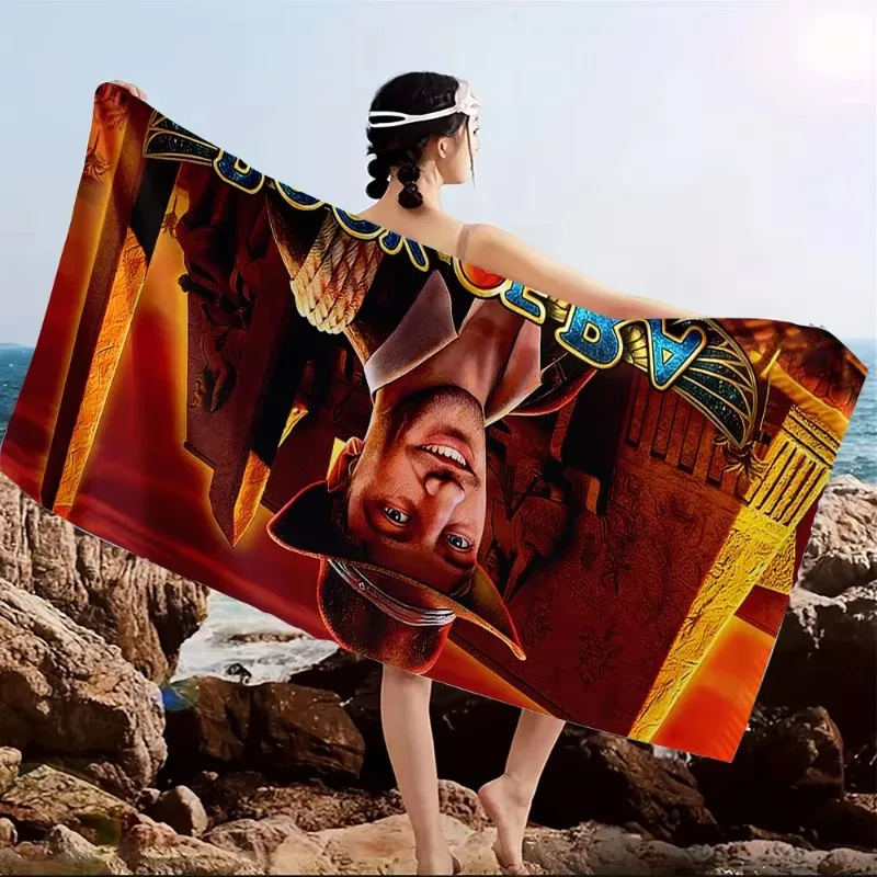 B-Book of Ra Explorer Egyptian Adventure Microfiber Beach Towel Quick Dry Super Absorbent Sand Free Soft Bath Towels Gift - view 6