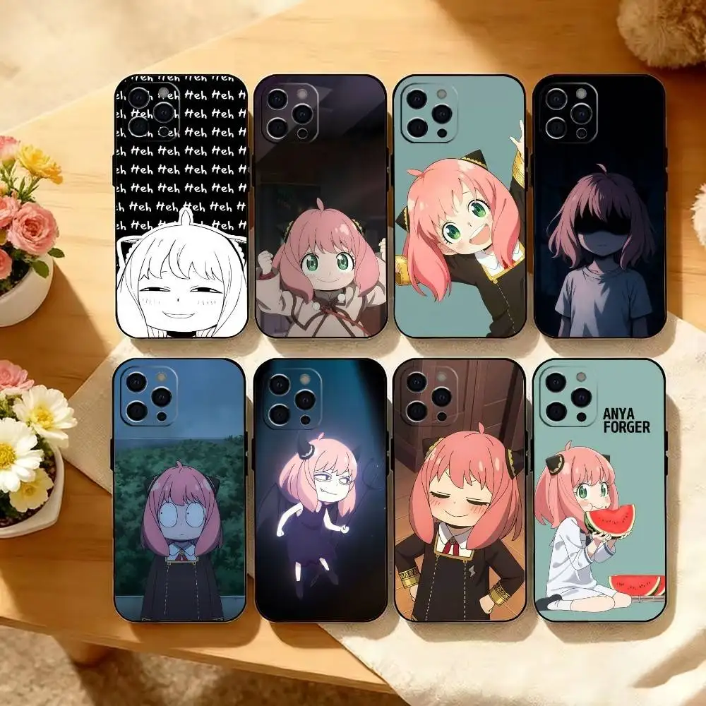

Cute Anya Forger Spy-Family Phone Case For iPhone 17, 16,15,14,13,12,11 Plus,Pro Max, Others Soft Black Cover
