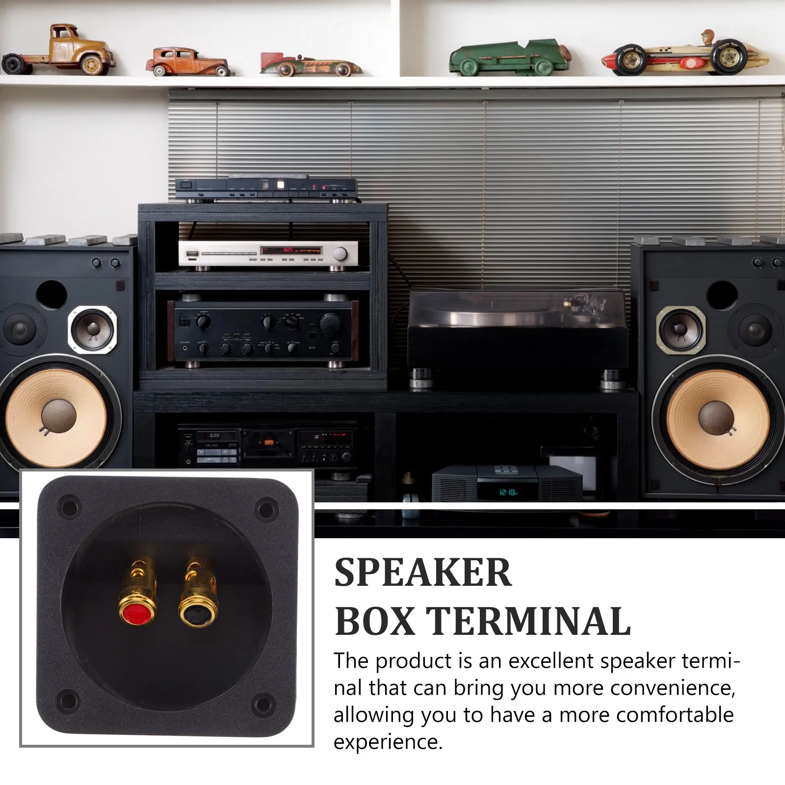 

2Pcs Speaker Box Terminal Cup ABS Zinc Alloy Gold Plated Quick Disconnect DIY Kit Subwoofer Adapter Amplifier Accessories Bass