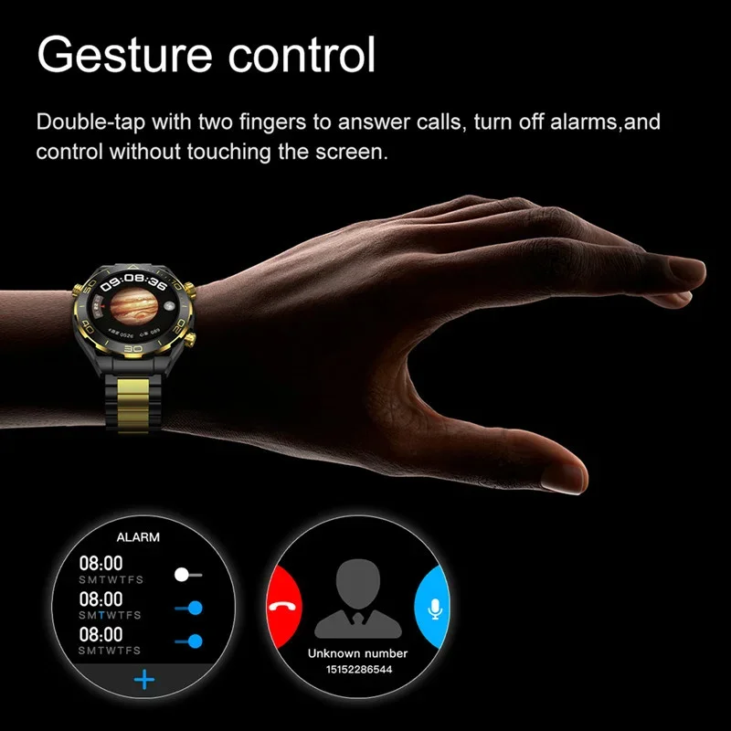 Gaines Smart Watch Z91 Pro Max Men Stainless Steel Strip Wireless Charge AI Voice Bluetooth Call Health Monitoring Sports Smartw