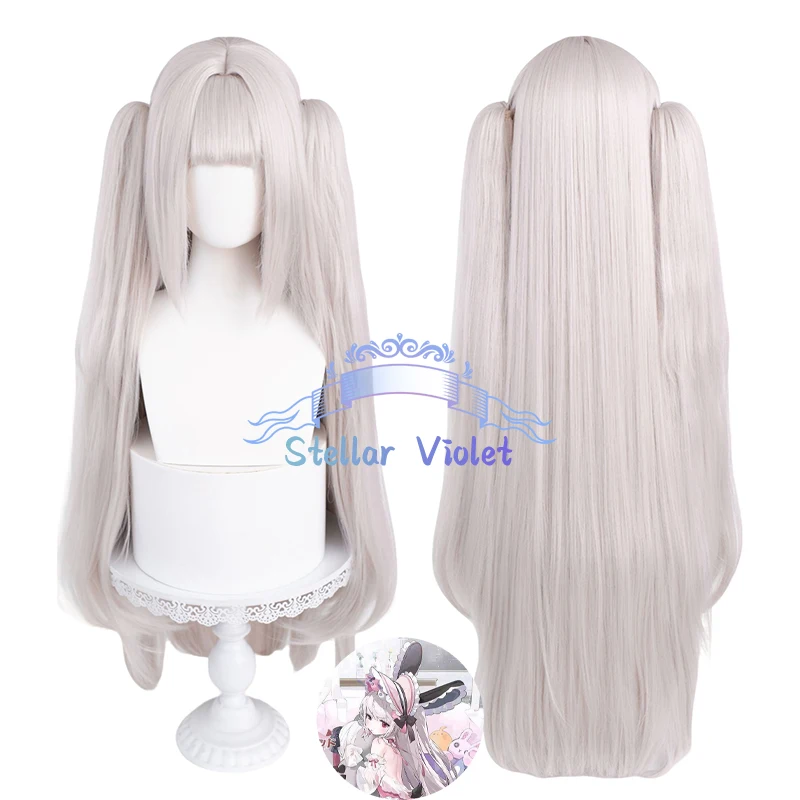 

Game Azur Lane Wig USS Halford Cosplay Wigs Cosplay Costumes 100CM Silver Grey Heat Resistant Anime USS Halford Synthetic Wigs
