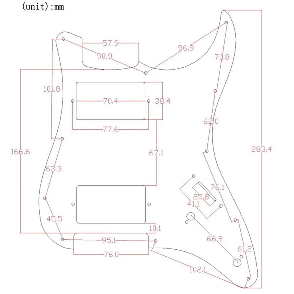 3 Ply 11 Holes HH Guitar Pickguard Humbucker Pickup Scratch Plate For ST SQ Electric Guitars White Black PVC For Standard Models