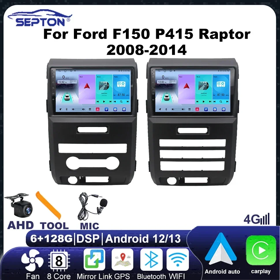 

SEPTON Car Stereo Radio for Ford F150 P415 Raptor 2008-2014 Autoradio Car Screen Carplay Multimedia Player Android Auto BT GPS
