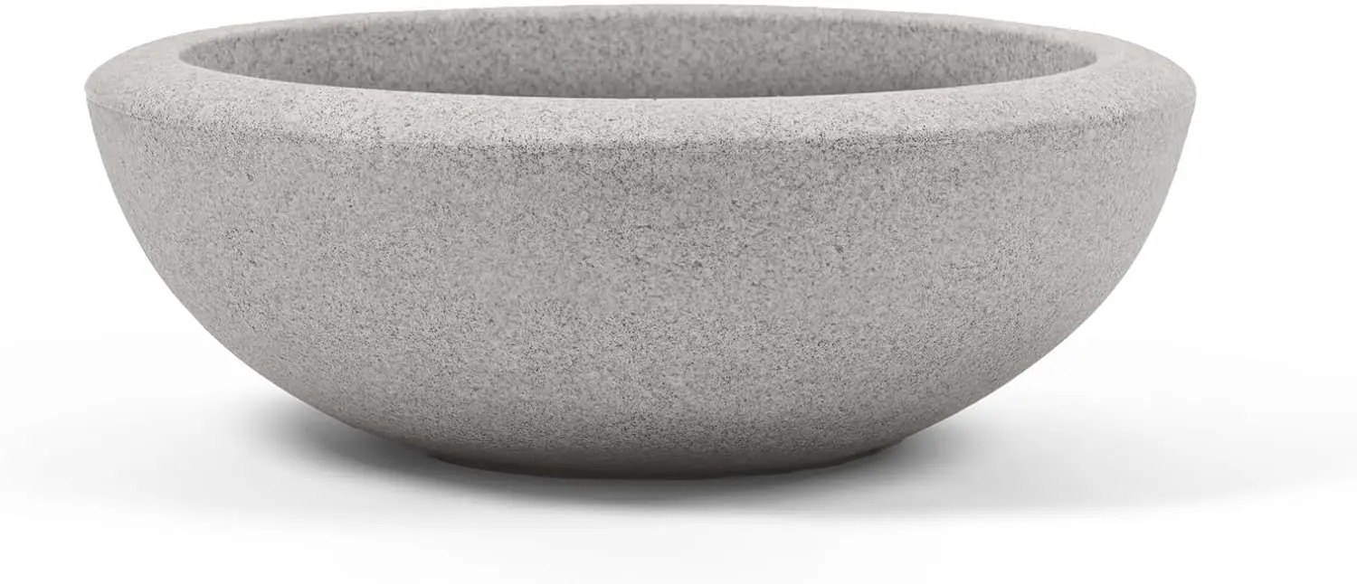 Indoor and Outdoor Patio Garden Planter, Polyresin, Stone Blend Concrete Gray, Durable and Lightweight