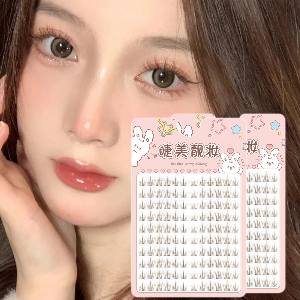 Large Capacity Manga Lashes Brown/Black Sunflower False Eyelashes Lash Clusters Natural Look Lashes Round Eye Lashes