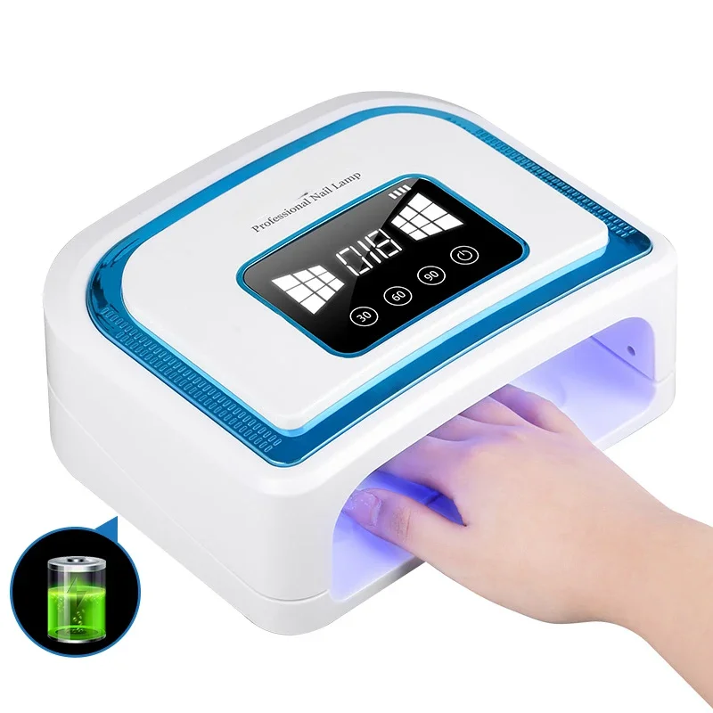 

120W Built-in Battery Rechargeable Nail Lamp Wireless Nail Dryer Manicure Machine Professional Nail Polish Curling Lamp